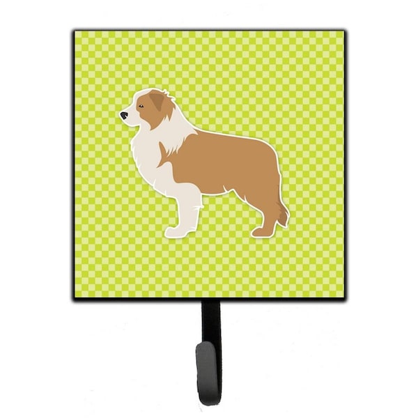 Carolines Treasures Red Border Collie Checkerboard Green Leash or Key Holder BB3822SH4 - main